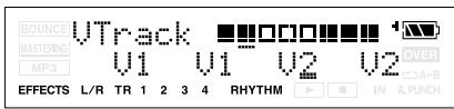 BOUNCE MASTERING MP3 UTrack V1 V1 V2 V2 OVER A+B EFFECTS L/R TR 1 2 3 4 RHYTHM IN A.PUNCH