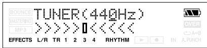 BOUNCE TUNER(440Hz) MASTERING MP3 EFFECTS L/R TR 1 2 3 4 RHYTHM IN A.PUNCH OVER A+B