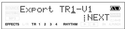 BOUNCE Export TR1-V1 MASTERING :NEXT OVER MP3 EFFECTS L/R TR 1 2 3 4 RHYTHM IN A.PUNCH