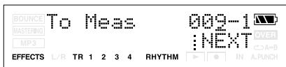 BOUNCE MASTERING MP3 To Meas 009-1 :NEXT OVER A+B EFFECTS L/R TR 1 2 3 4 RHYTHM IN A.PUNCH