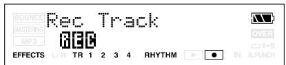 BOUNCE MASTERING MP3 Rec Track EFFECTS L/R TR 1 2 3 4 RHYTHM OVER CDA+B IN A.PUNCH