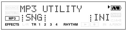 BOUNCE MP3 UTILITY MASTERING : SNG : INI OVER MP3 EFFECTS L/R TR 1 2 3 4 RHYTHM IN A.PUNCH