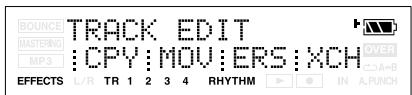 BOUNCE MASTERING MP3 TRACK EDIT :CPY:MOV:ERS:XCH OVER A+B EFFECTS L/R TR 1 2 3 4 RHYTHM IN A.PUNCH