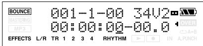 BOUNCE MASTERING MP3 001-1-00 34U2 00:00:00-00.0 EFFECTS L/R TR 1 2 3 4 RHYTHM IN A.PUNCH