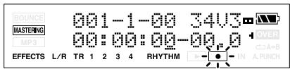 ROUNCE 001-1-00 34V3 MASTERING MP3 00:00:00-00.0 OVER A+B EFFECTS L/R TR 1 2 3 4 RHYTHM N A.PUNCH