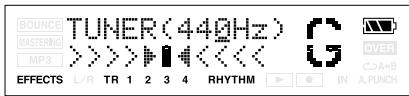 BOUNCE MASTERING MP3 TUNER (440Hz) OFFETS L/R TR 1 2 3 4 RHYTHM G OVER A+B IN A,PUNCH