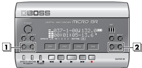 BOSS POWER DIGITAL RECORDER MICRO BR 037-1-08J132.0 08:01:05-13.6* MIC AUX RNGT TR1 TR2 TR3 TR4 GUTAR IN 1 2 EFFECTS RHTM EFFECTS RHTM GUTAR IN