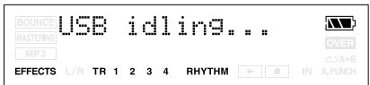 BOUNCE USB idling... MASTERING MP3 EFFECTS L/R TR 1 2 3 4 RHYTHM IN A.PUNCH OVER C>A-B