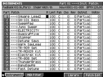 ROLAND MV-8000 - Accès à la page sample edit - 1