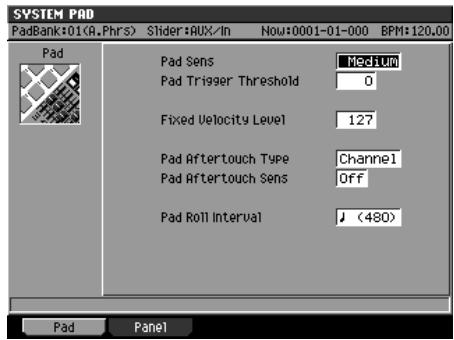 ROLAND MV-8000 - Accès à la page pad/panel - 2
