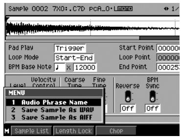 ROLAND MV-8000 - Sélection de la phrase audio à convertir - 2