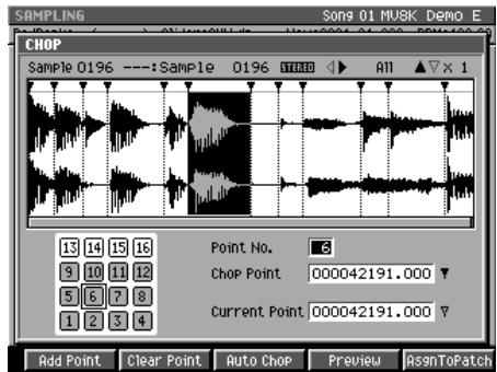 ROLAND MV-8000 - Affectation d'un patch (partiel) par découpe d'un sample - 3