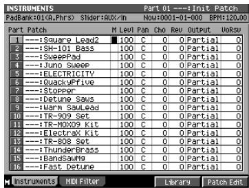 ROLAND MV-8000 - Affectation du patch que vous voulez utiliser à la partie en cours - 3