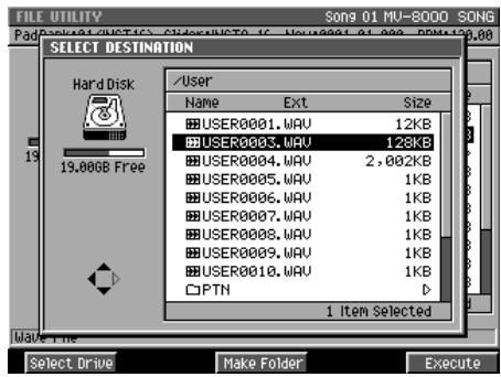 ROLAND MV-8000 - Déplacement d'un fichier (move) - 2