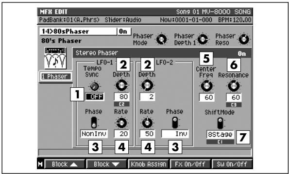 ROLAND MV-8000 - Phaser (stereo phaser) - 1
