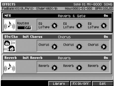 ROLAND MV-8000 - Utilisez la molette VALUE pour modifier l'affectation routing. - 1