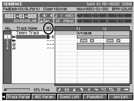 ROLAND MV-8000 - Mute/solo de piste - 1