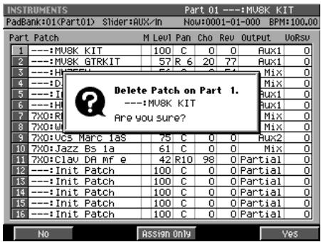 ROLAND MV-8000 - Suppression du sample avec son patch (delete patch) - 3