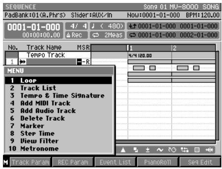 ROLAND MV-8000 - Création d'une piste pour un enregistrement de séquence - 1