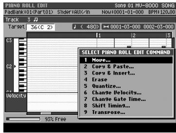ROLAND MV-8000 - Utilisation de la page PIANO ROLL EDIT pour éditer une piste MIDI - 4
