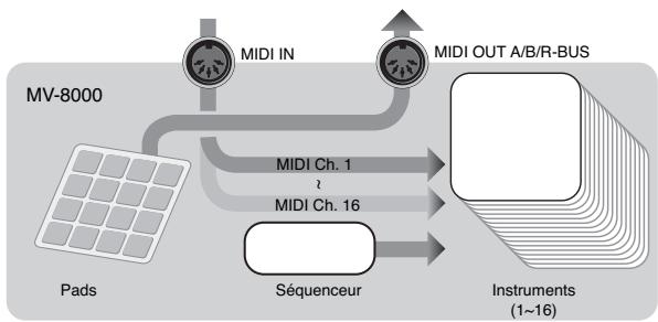 ROLAND MV-8000 - Enregistrement d'action sur les pads avec un séquenceur externe - 9