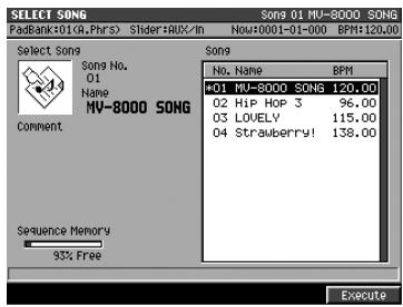 ROLAND MV-8000 - Choix d'un son dans le projet en cours - 2