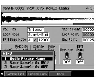 ROLAND MV-8000 - Sélection de la phrase audio à convertir - 3