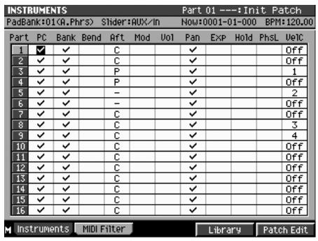 ROLAND MV-8000 - → Agissez sur MIDI filter. - 1