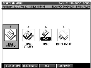 ROLAND MV-8000 - Appuyez sur (file utility), ou utilisez les touches fléchées pour sélectionner l'icône - 1