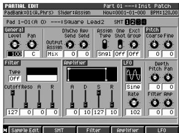 ROLAND MV-8000 - Accès à la page sample edit - 2