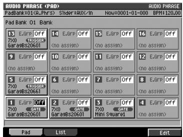 ROLAND MV-8000 - Accès à la page audio phrase edit - 1