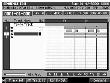 ROLAND MV-8000 - Utilisation de la page sequence EDIT pour l'édition - 1