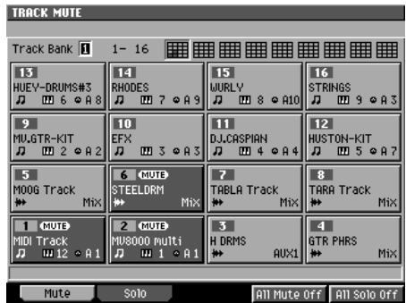 ROLAND MV-8000 - Utilisation des pads pour la sélection des mute et solo - 2
