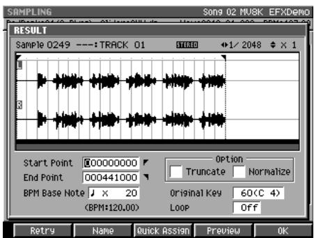 ROLAND MV-8000 - Paramétrez l'échantillonnage. - 3