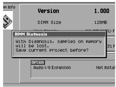 ROLAND MV-8000 - Test de la mémoire RAM installée (DIMM Diagnosis) - 1