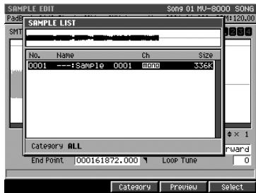 ROLAND MV-8000 - Écoute d'un sample - 2