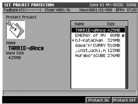 ROLAND MV-8000 - Protection du projet - 2
