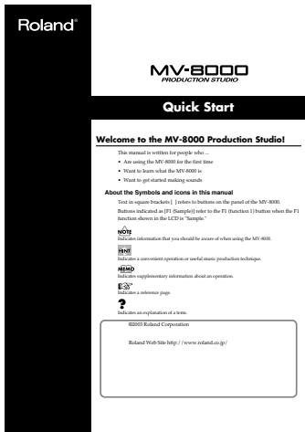 ROLAND MV-8000 - Réception de l'appareil - 3