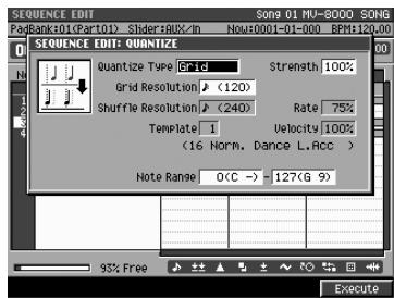 ROLAND MV-8000 - Édition de la mise en place (quantize) - 2