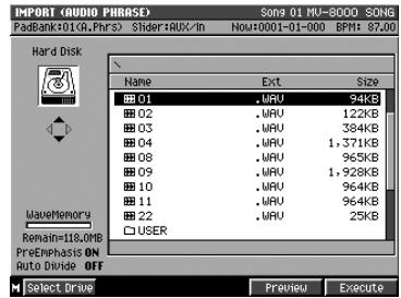 ROLAND MV-8000 - Utilisation de fichiers audio wav/aiff - 3