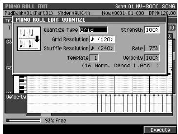 ROLAND MV-8000 - Édition de la mise en place (quantize) - 1