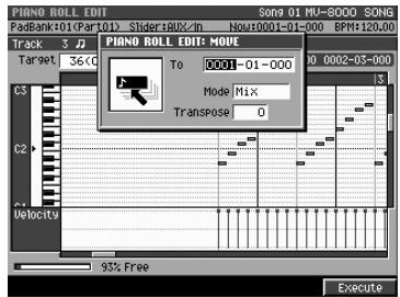 ROLAND MV-8000 - Accédez au menu local SELECT SEQUENCE EDIT COMMAND (p. 206) et choisissez l'option « move... - 1