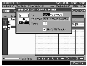ROLAND MV-8000 - Copie/insertion des données vers une autre destination (copy &amp; insert) - 2