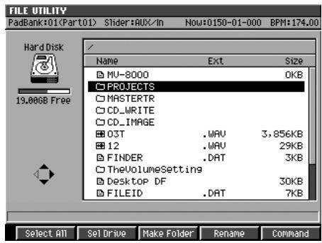 ROLAND MV-8000 - Changement de dossier/répertoire - 1