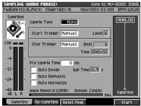 ROLAND MV-8000 - Préparations à l'échantillonnage. - 1