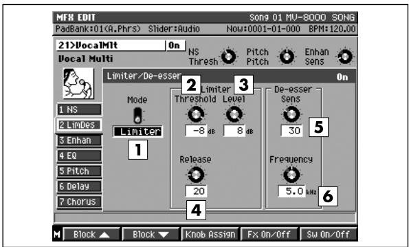 ROLAND MV-8000 - LimDes (limiter/de-esser) - 1