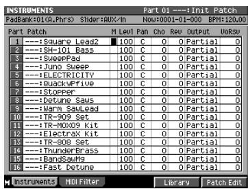 ROLAND MV-8000 - Accès à la page patch edit - 1