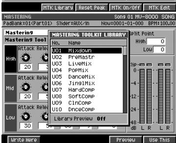 ROLAND MV-8000 - Utilisation du mastering tool kit - 10