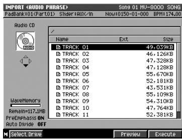ROLAND MV-8000 - Avant importation depuis un CD audio - 2