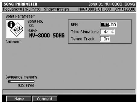 ROLAND MV-8000 - Changement du tempo ou de la métrique en cours de orchestre - 1